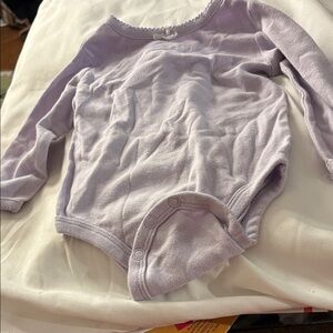 Lullaby Club Lavender Long Sleeve Baby One Piece 9 months